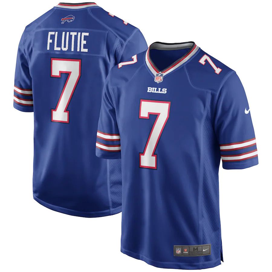 Men Buffalo Bills 7 Doug Flutie Nike Royal Game Retired Player NFL Jersey